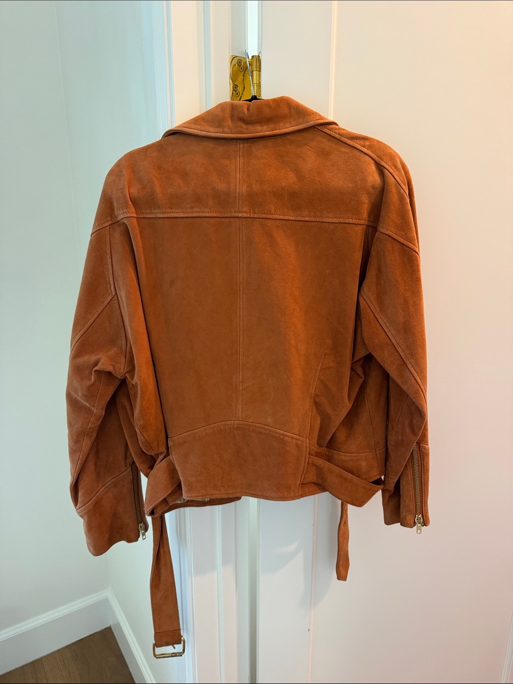 Free People Goat Leather Suede Moto Jacket in Rust - Women’s Jacket & Coat - Picture 3 of 3